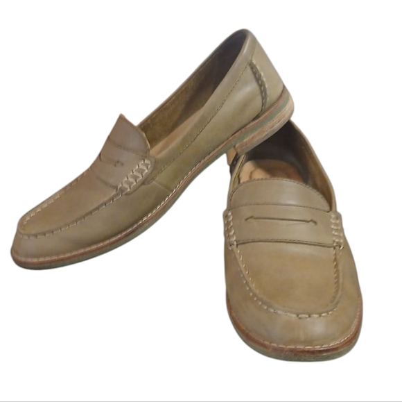 Sperry Green Leather Flats Women's Classic Leather Loafers Size 9 - Picture 1 of 12